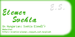 elemer svehla business card